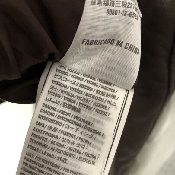 Hollister Women's Brown Faux Leather Moto motorcycle bike Jacket full zip up XS - Picture 8 of 11